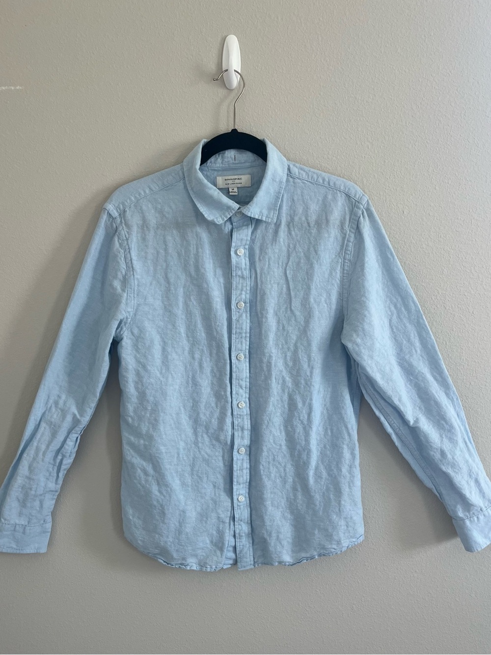 Men’s Banana Republic Slim Fit Linen Blend Button-Down Excellent Condition, M